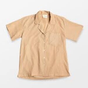 Lekha Unisex Camp Shirt - Coral Stripe
